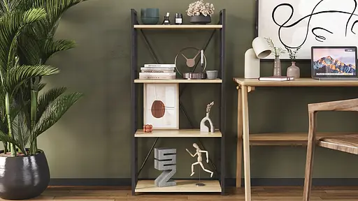 Этажерка 4/60 Ferrum-decor Серии Коннект 120x60x28 черный ДСП Дуб Сонома 16мм (FRD-104239) - фото 7