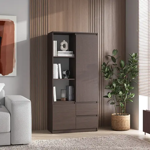 Шафа для книг Vays R-26 пенал з полицями та шухлядами ЛДСП 80x40x170 см для дому офісу вітальні - фото 7