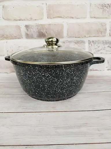 Кастрюля с крышкой Styleberg ST3022 алюминиевая с гранитным покрытием 3.2 л 22 см Серый - фото 3