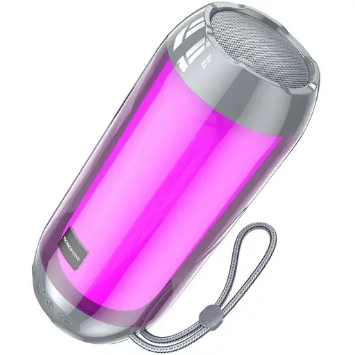Портативна bluetooth колонка Borofone BR25 з LED підсвічуванням grey - фото 1