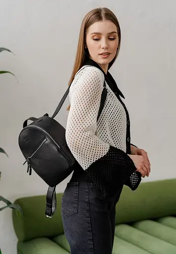 Кожаный рюкзак Groove S черный - фото 3