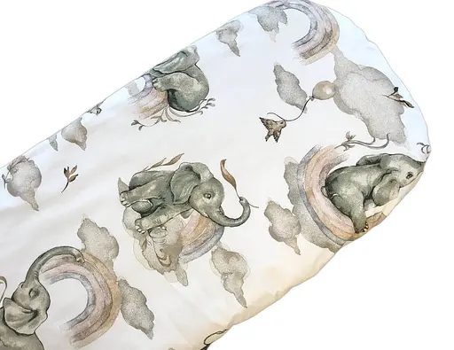 Простынь Moontime хлопковая в коляску "Слоники" - фото 1