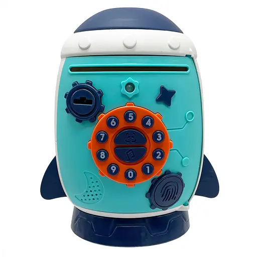 Детский банковский терминал "Ракета" MK 5401 музыка, звуки животных, ключ Бирюзовый