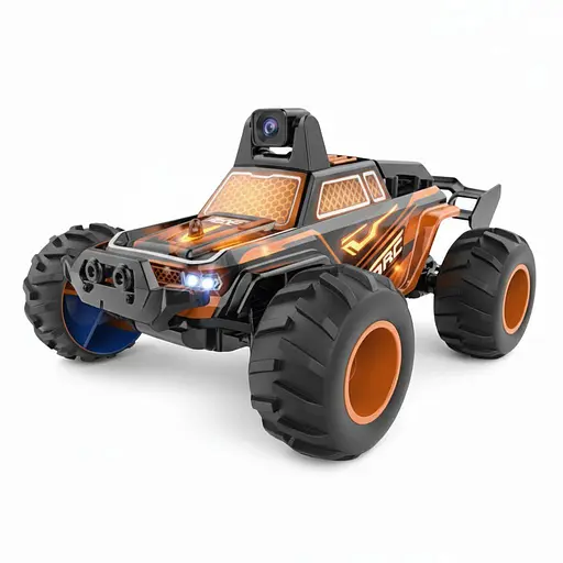 Радиоуправляемая машинка-трюкатель LH-C 036 W-02 с камерой FPV, управление с телефона по Wi-Fi, аккумулятор, пульт 2.4G, Оранжевая