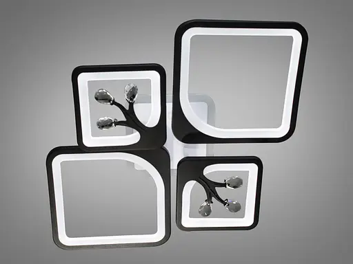 Декоративная LED люстра с димером и подсветкой, 100W, черная люстра. - фото 4