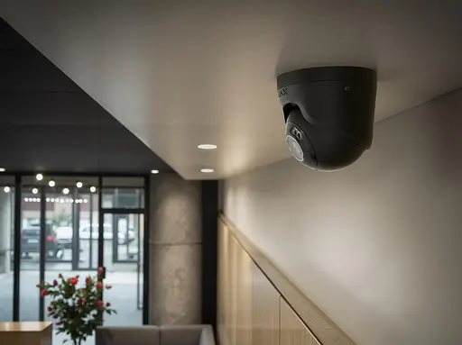 IP-Камера дротова Ajax TurretCam HL black, 8мп, 2.8мм, гібридне підсвічування IR 35м, білий Led 50м, Poe, True WDR, IP 65, ІЧ 35м, аудіо, кут огляду 100° до 110°, купольна, чорна - фото 3