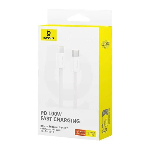 Дата кабель Baseus Superior 2 Fast Charging Type-C to Type-C 100W (1m) (P10365200211-03) Moon White - фото 4