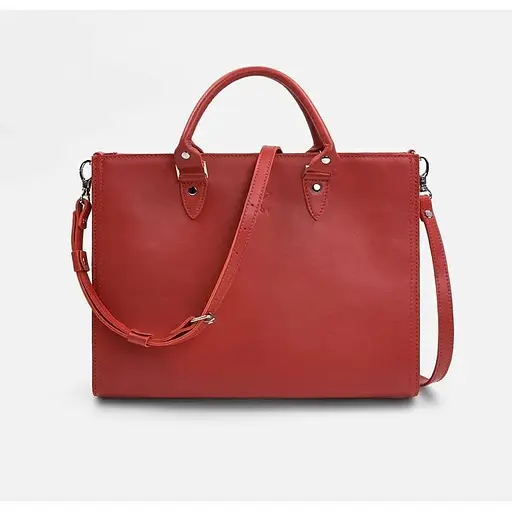 Жіноча шкіряна сумка Fancy A4 червона - фото 1