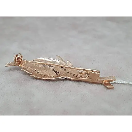 Золота брошка Столична Ювелірна Фабрика з фіанітами. 270151 - фото 2