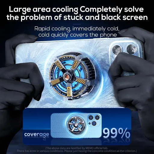 Магнітний кулер активне охолодження для телефону / планшета Memo CXA3 з безпровідний зарядкою Black (18525) - фото 5