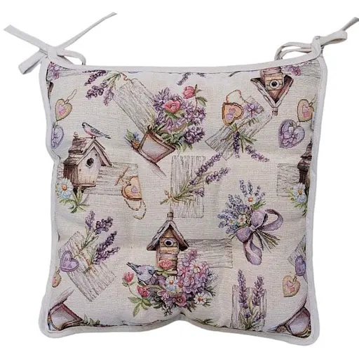 Подушка на стілець Прованс Лавандовий садочок 40х40 см (44352) - фото 1