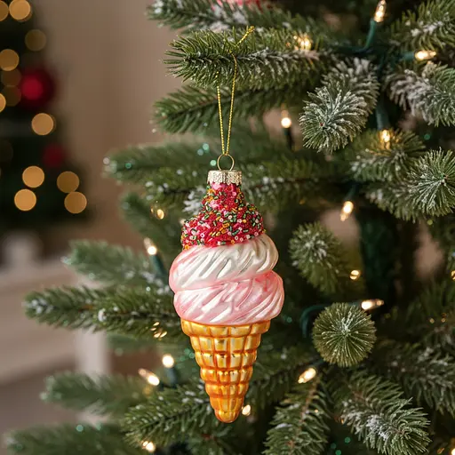 Прикраса ялинкова Yancheng Everbright Морозиво скло (833724) - фото 2