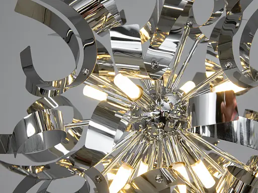 Люстра в сучасному стилі Loft для дому, кафе, колір хром, на 8 ламп - фото 4