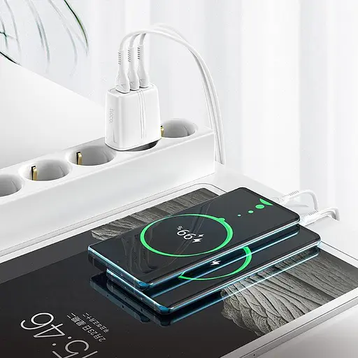 Зарядное устройство блок Hoco N15 Amazing 3 USB-выходы - фото 6