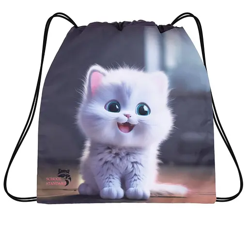 Мешок для сменной обуви для девочки c Котиком School Standard MSS-18