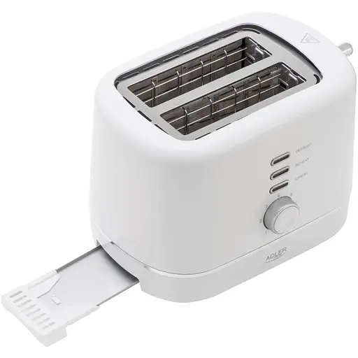 Тостер Adler AD 3224 white 850Вт/ 2 відділення/7 режимів підсмажування/розморожування/підігрів булок - фото 6