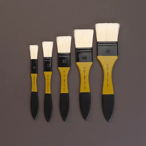 Пензель щетина флейц AMBER 2306 №15 коротка ручка Rosa - фото 6