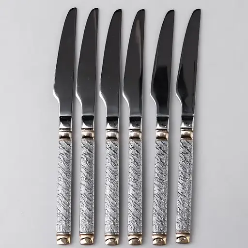 Набор столовых ножей Yiwu 6 штук из нержавеющей стали 23 см ножи столовые сервировочные приборы HP-16978-04 - фото 3