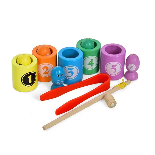 Деревянная магнитная игрушка "Рыбалка" Limo Toy MD 1939 рыбки, удочка, пинцет - фото 1