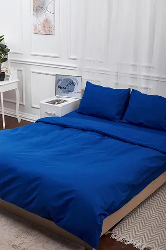 Пододеяльник Moon&Star Бязь Gold Люкс Blue King Size 220x240 см - фото 1