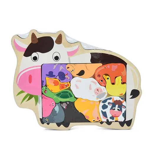 Детский деревянный пазл-вкладыш "Домашние животные" MD 1500-5