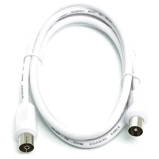 Кабель коаксиальный PowerPlant AV 75 Ом, 1.5 м, белый
