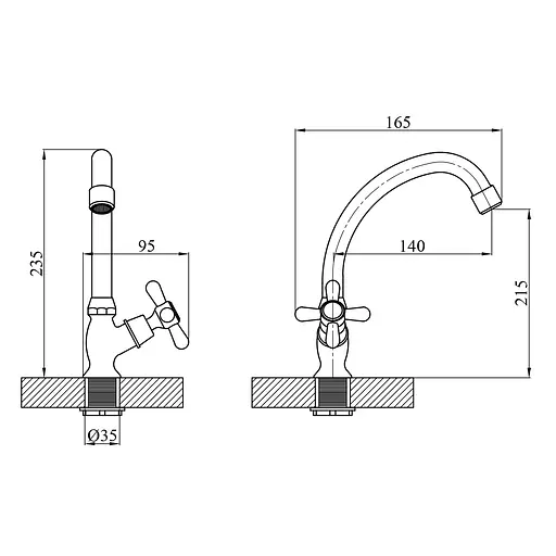 Кран на одну воду Agua Toledo-C091 (CV014922) - фото 5