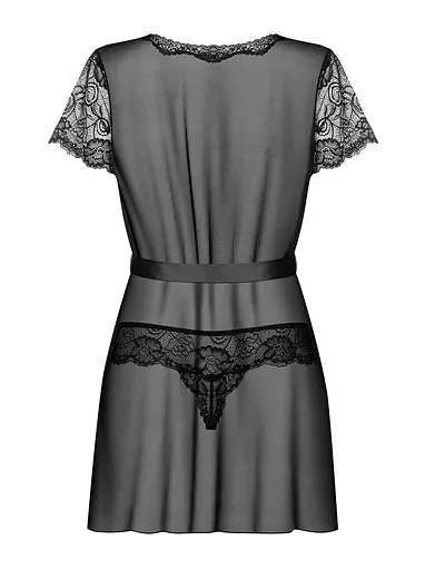 Еротичний комплект Obsessive Alluria robe S/M чорний - фото 4