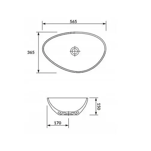 Раковина на стільницю Cersanit Moduo асиметрична 55 см K116-052 30412 - фото 3