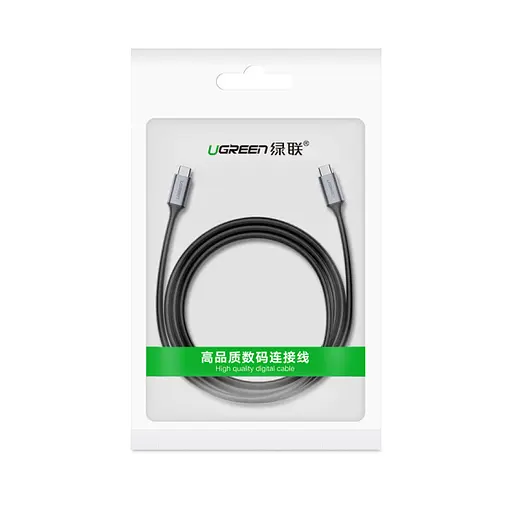 Кабель USB 3.1 Ugreen Type-C M-M 1.5 м 60W никелированный алюминиевый корпус серый US161 - фото 2