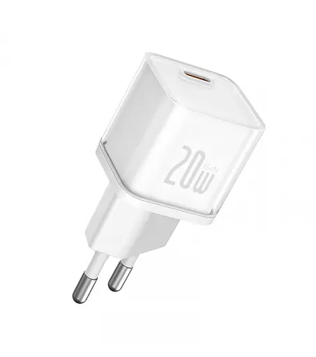 Мережевий зарядний пристрій Baseus GaN5S Fast Charger 1C 20 W EU P10162503213-00 Білий - фото 1