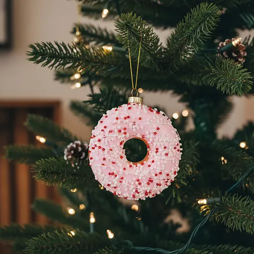 Прикраса ялинкова Yancheng Everbright Пончик скло (833725) - фото 3