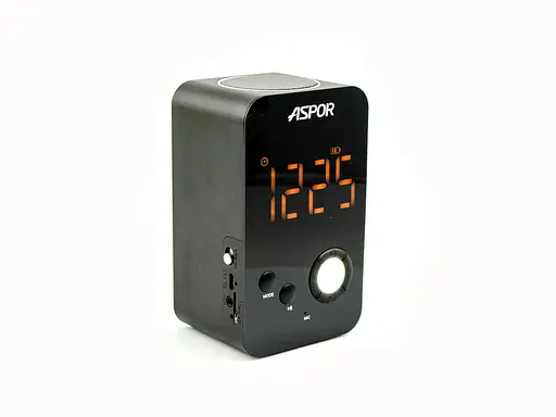 Bluetooth-колонка Aspor портативна з годинником і будильником A658 срібляста - фото 3