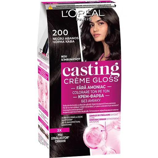 Краска-уход для волос без аммиака L'Oreal Paris Casting Creme Gloss тон 200 Черный кофе 120 мл (A5773976)