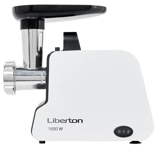 Мясорубка Liberton LMG-18S01, White/Black, 1800W, производительность 1.2кг/мин, диски для измельчения 3/5/7мм, насадка для колбасок/"кеббе", металлический шнек, реверс, защита от перегрева - фото 2