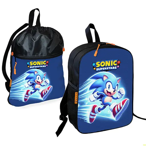 Шкільний рюкзак дитячий Супер Сонік + Сумка для взуття спортивної форми рюкзак-мішок для хлопчика (01835)