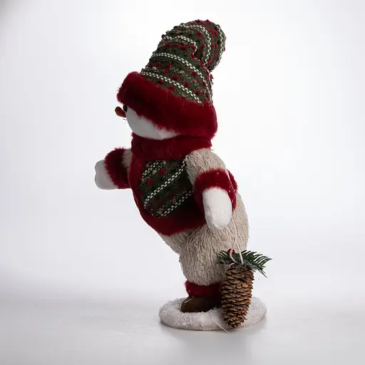 Новорічна фігурка Сніговик з шишкою 26×21×38 (см) новорічний декор Yiwu CR-4-15 - фото 5