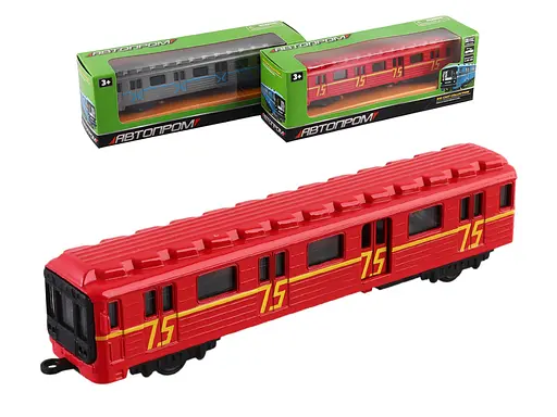 Вагон-метро металл "АВТОПРОМ" в кор. 19,5*5,3*6,7см 7875 - фото 2