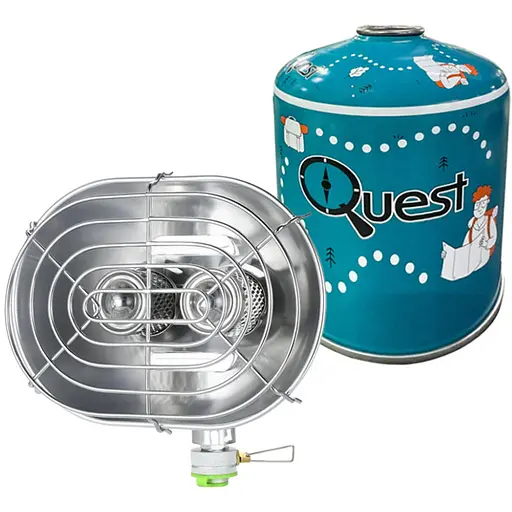 Газовый обогреватель BRS-H22 + Газовый баллон резьбовой бутановый Quest, 450гр