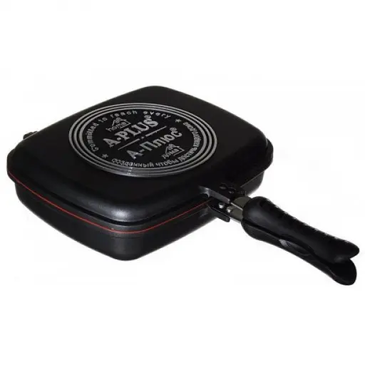 Сковорода гриль с антипригарным покрытием A-PLUS двухсторонняя сковорода гриль 30 см - фото 3
