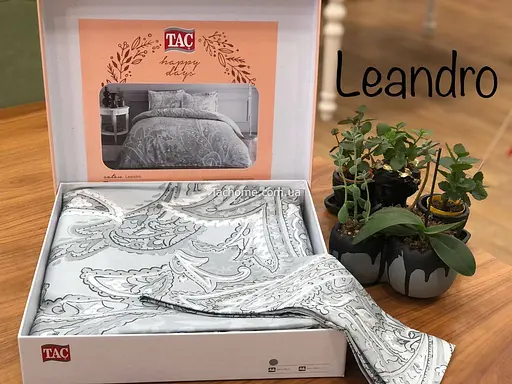 Комплект постільної білизни TAC Leandro Євро Різнобарвний 000230107 - фото 2