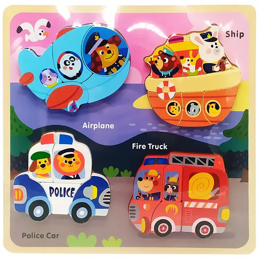 Деревяні пазли-вкладиші 58570 Літак