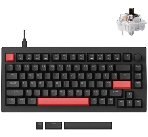 Клавіатура Lemokey X4 84Key Keychron Brown USB-A QMK/VIA Hot-Swap EN/UKR RGB Black (X4-H3-UA) - фото 1