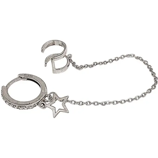 Серебряная серьга-каффа на хеликс. 4995 - фото 1