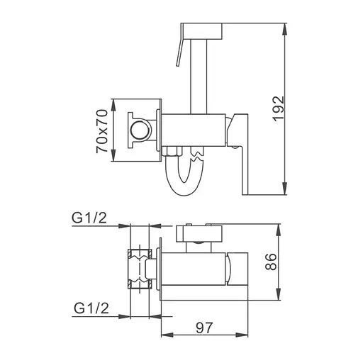 Набір гігієнічного душу прихованого монтажу Frap F7506-6, чорний, Чорний матовий - фото 7