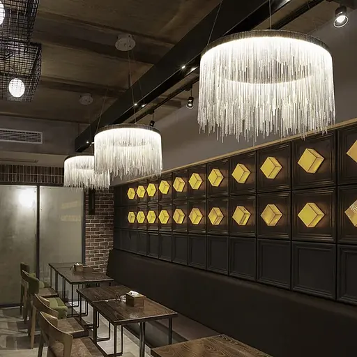 Хромована люстра з ланцюжками Ø 50 см | Арт. SP 07-500 | Line F - фото 1