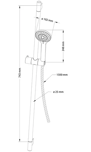 Душовий гарнітур Omnires Yosemite chrome YOSEMITE-SCR, Хром - фото 2