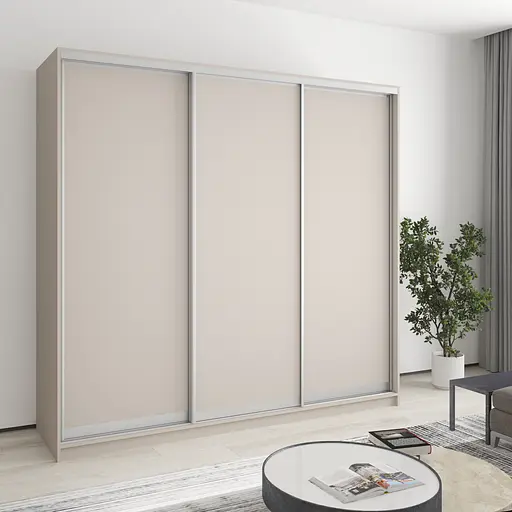 Шафа-купе тридверна MebelStar Стандарт AL 3ДСП 220x45x210 см Кашемір (MBS-2858)