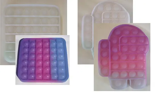 Сенсорна іграшка Pop it Антистрес хамелеон квадрат амонг ас among as - фото 4