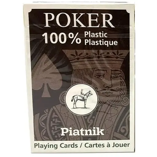 Карты игральные Piatnik 100% Plastic Poker Economy single deck (red) (PT-136214) - фото 1